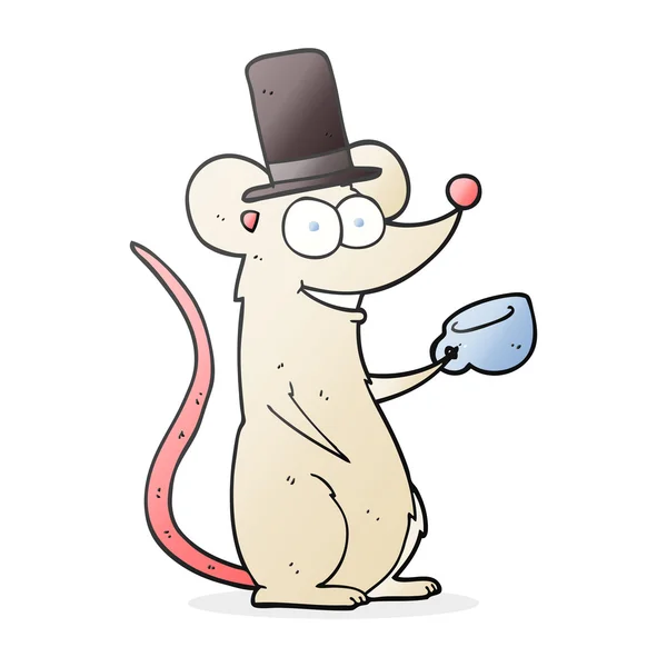 Ποντίκι καρτούν με φλυτζάνι τσαγιού — Διανυσματικό Αρχείο