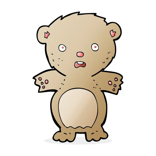 Asustado oso de peluche de dibujos animados — Archivo Imágenes Vectoriales