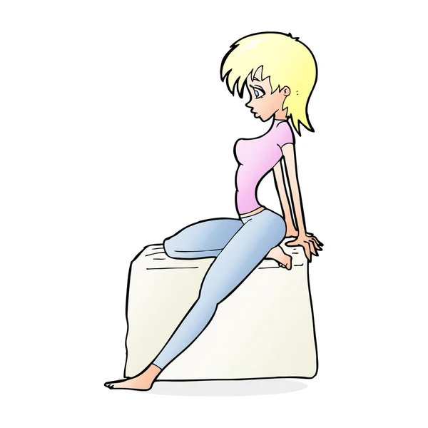 Cartoon pin up pose girl — Stock Vector