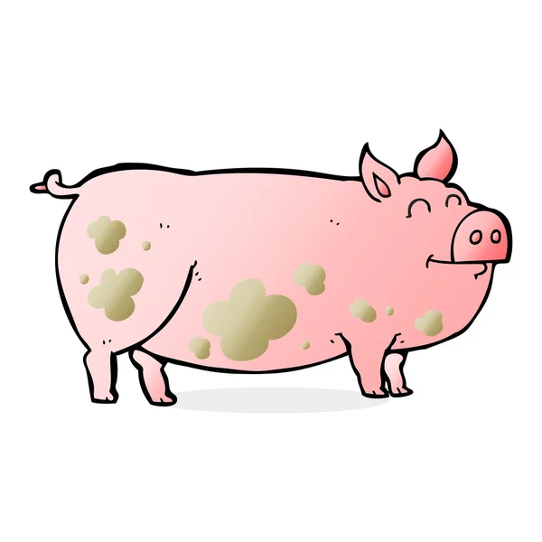 Мультяшная грязная свинья — стоковый вектор