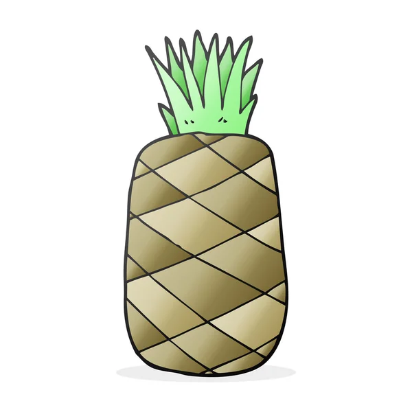 Свободный рисованный мультяшный ананас — стоковый вектор