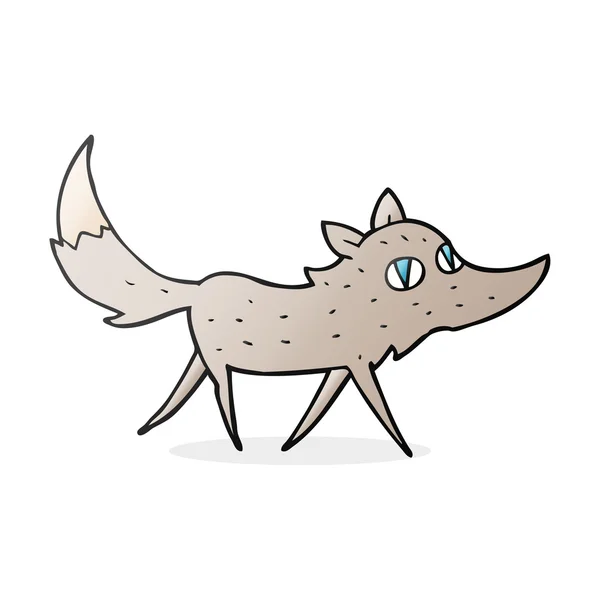 Pequeño lobo de dibujos animados — Vector de stock