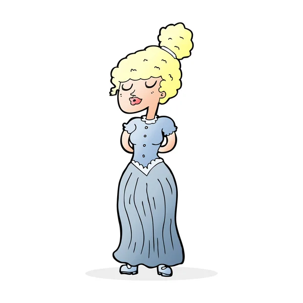 Cartoon mooie victoriaanse vrouw — Stockvector