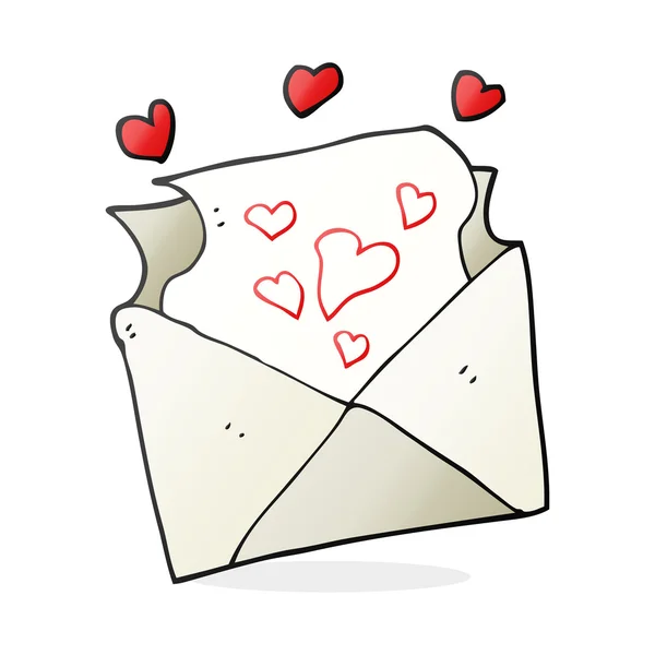 Cartoon carta de amor —  Vetores de Stock