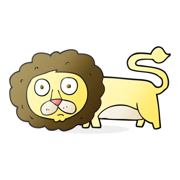 フリーハンドの描画漫画ライオン — ストックベクタ