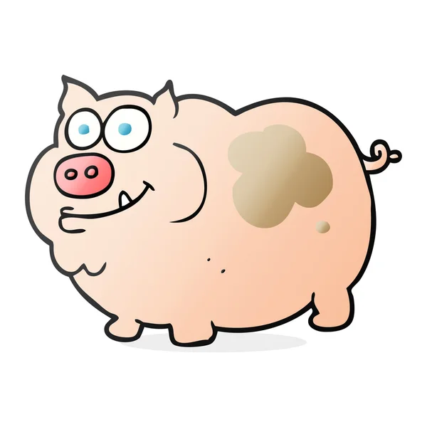 Freihand gezeichnetes Cartoon-Schwein — Stockvektor