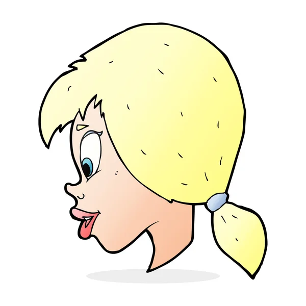 Cartoon pretty female face — Stock Vector
