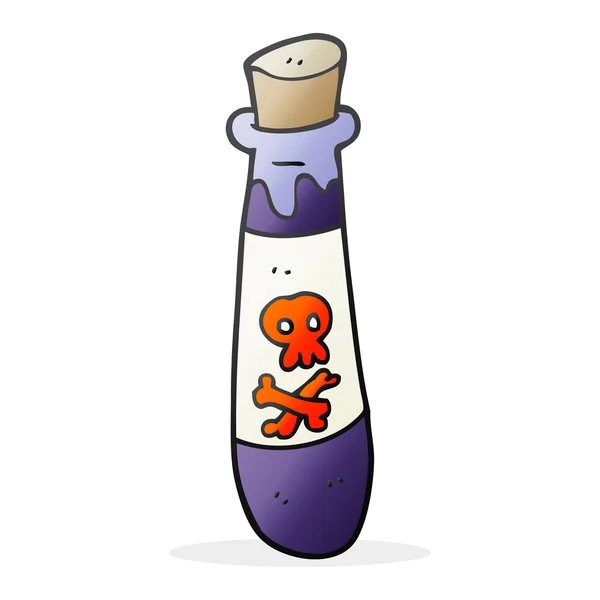 Vial de dibujos animados de veneno — Vector de stock