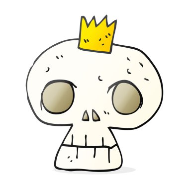 çizgi film kafatası ile taç