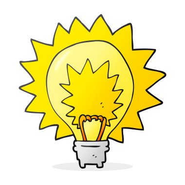 çizgi film ışık parlayan ampul