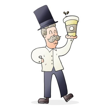 kahve fincanı adamla çizgi film