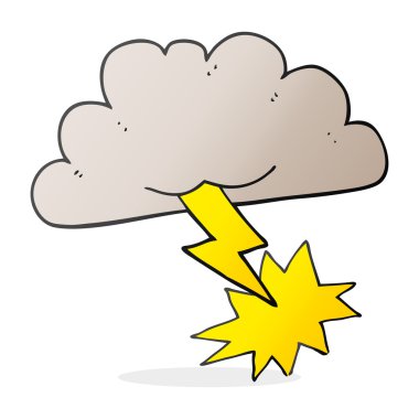 karikatür fırtına bulutu