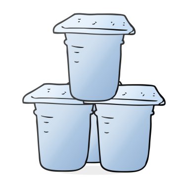 çizgi film yoğurt kapları