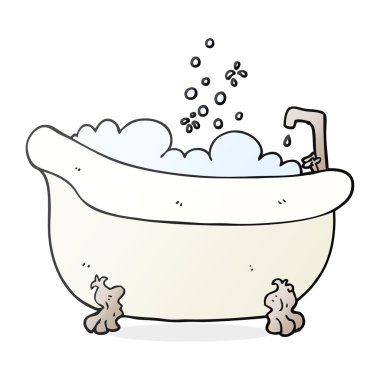 çizgi film banyo su dolu