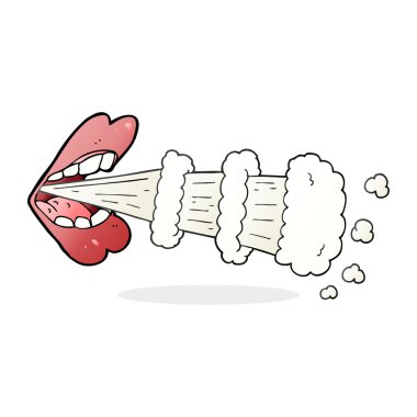 serbest çizilmiş karikatür ağız nefes