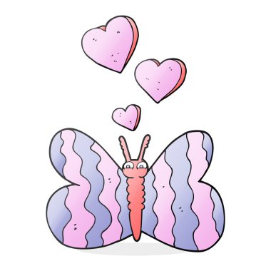 serbest çizilmiş karikatür kelebek