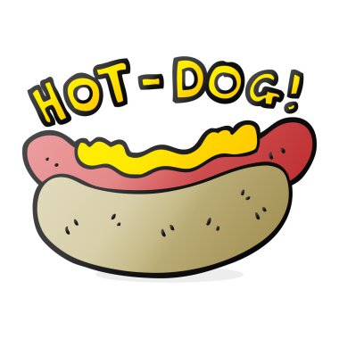 serbest çizilmiş karikatür hotdog