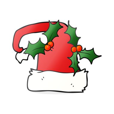 Noel holly şapka çizgi film