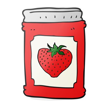 çizgi film çilek reçeli kavanoz