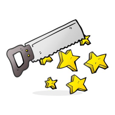 serbest el çekilmiş çizgi film testere