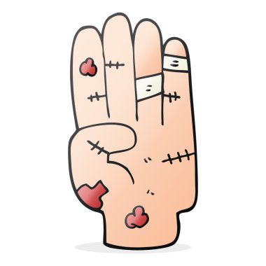 yaralı el çizgi film