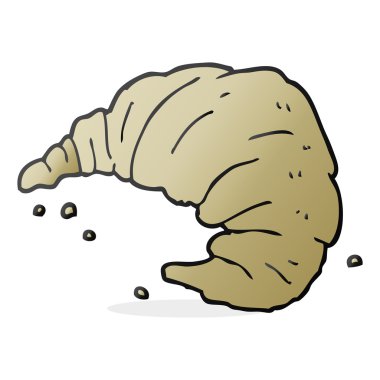 serbest çizilmiş karikatür kruvasan