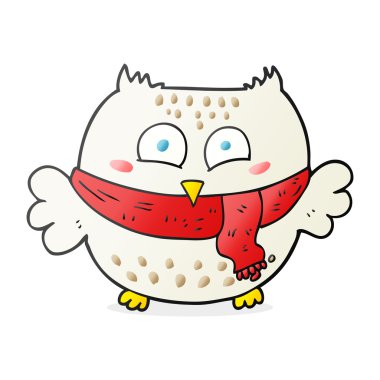 serbest çizilmiş karikatür baykuş