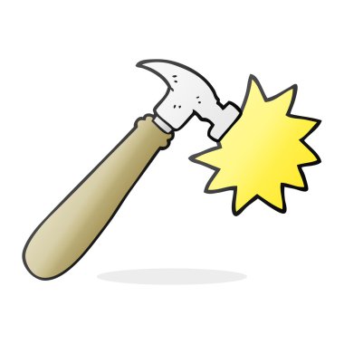 serbest çizilmiş karikatür çekiç