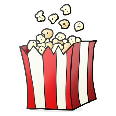 serbest çizilmiş karikatür patlamış mısır