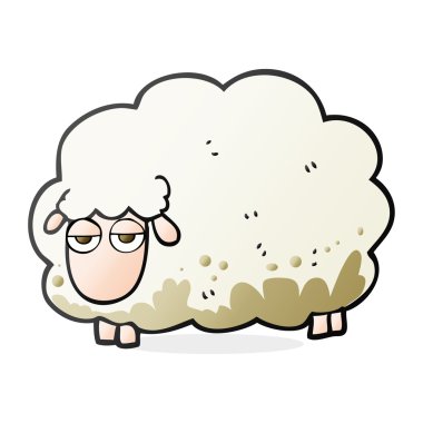 karikatür çamurlu kış koyun