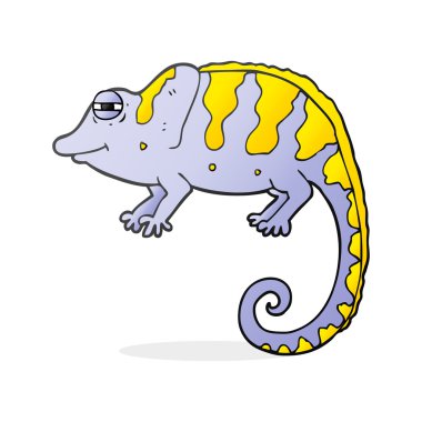 Serbest çizim karikatür bukalemunu