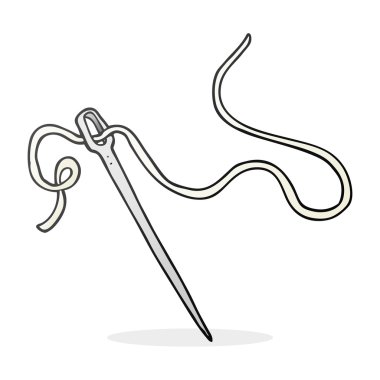 karikatür iğne ve iplik