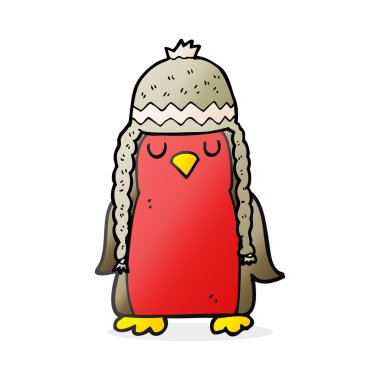 çizgi film robin giyen kış şapka