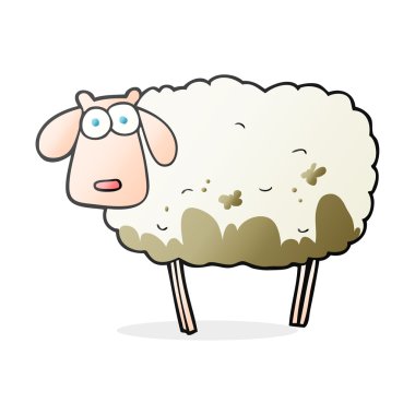 karikatür çamurlu koyun