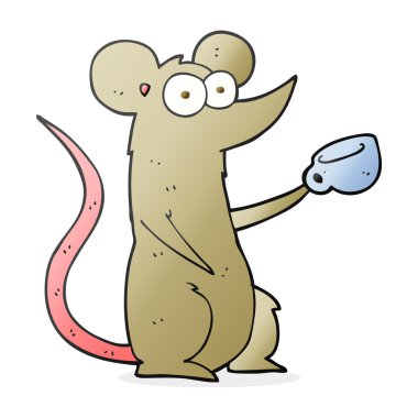 çizgi film fare ile kahve fincanı