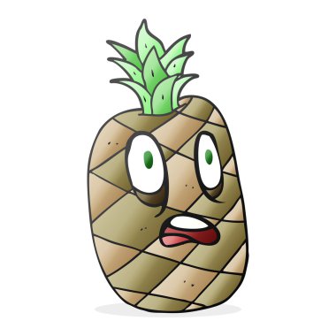 serbest çizilmiş karikatür ananas