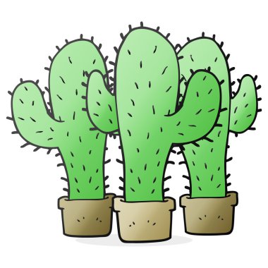serbest çizilmiş karikatür kaktüs