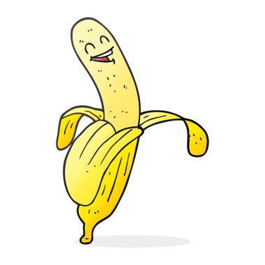 serbest çizilmiş karikatür muz