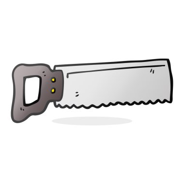 serbest el çekilmiş çizgi film testere