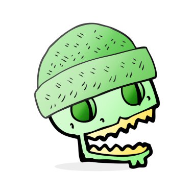 çizgi film kafatası giyen şapka