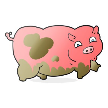 serbest çizilmiş karikatür domuz