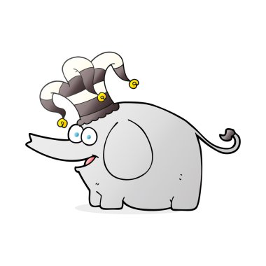 çizgi film fil giyen sirk şapka