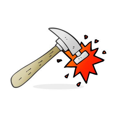 serbest çizilmiş karikatür çekiç