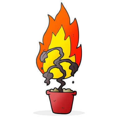 bitki yanma çizgi film