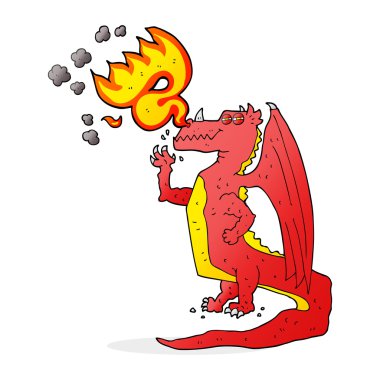 karikatür mutlu yangın nefes dragon