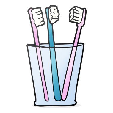 çizgi film cam ve diş fırçaları