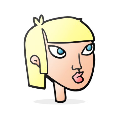 çizgi film kadın yüzü