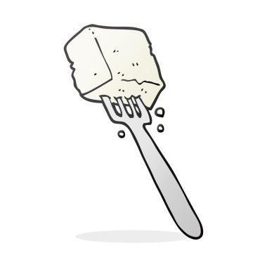 soya peyniri çatal üzerinde çizgi film