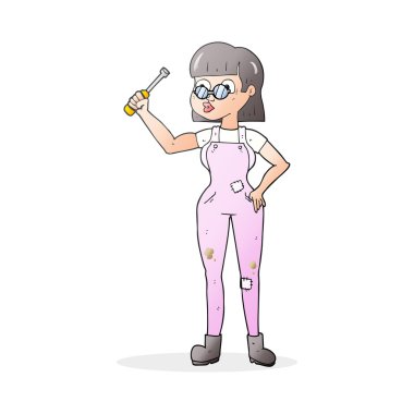 çizgi film kadın makinist