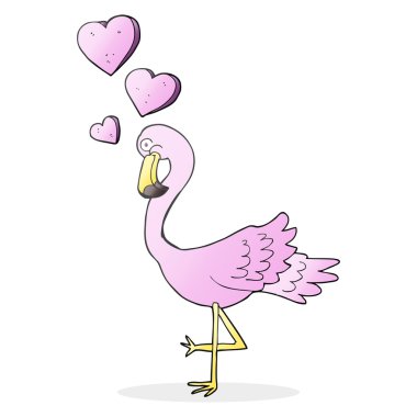 çizgi film flamingo aşık